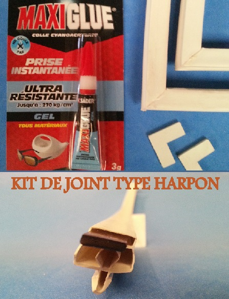 KIT POUR JOINT DE RÉFRIGÉRATEUR AVEC SYSTÈME DE FIXATION TYPE HARPON - BLANC