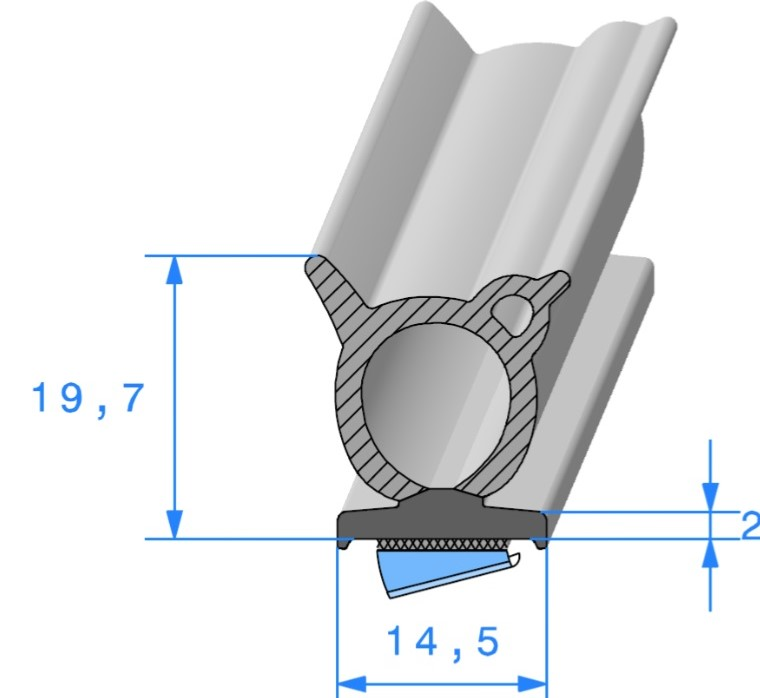 Profil REF 563- Bi-Composant EPDM 80 Shores A+/-5 Et Cellulaire