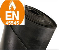 Feuille EPDM E527 feu/fumé noir Epaisseur 2 mm hauteur 1400 mm EN-45545-2