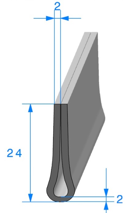 PROFILE REF 130C-SEAL IN U-EPDM BLACK-65 SHORE A ±5