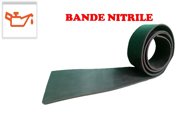 Bande NITRILE NBR Noir Largeur 20 MM Epaisseur 2 MM en rouleau de 5 Mètres