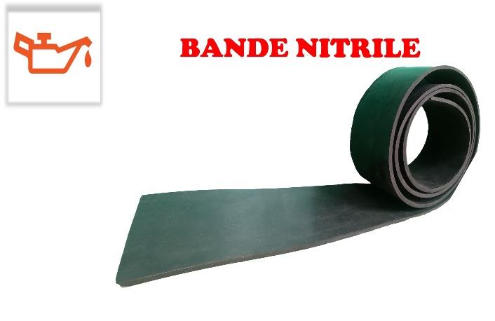 Bande NITRILE NBR Noir Largeur 50 MM Epaisseur 3 MM en rouleau de 5 Mètres