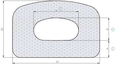 Profilé Cellulaire Silicone Blanc - 30 X 20 mm avec Trou central 16x8 mm