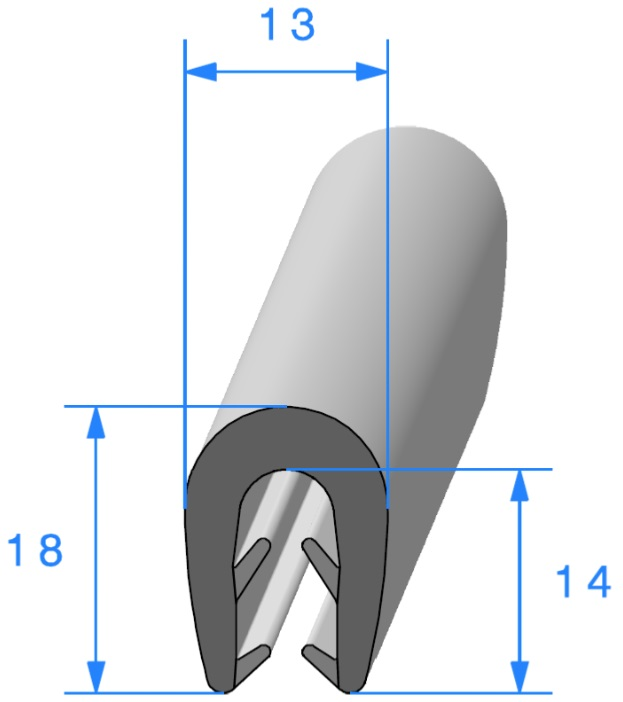 Profil REF 502 - Pince EPDM 95 Shores A+/-5