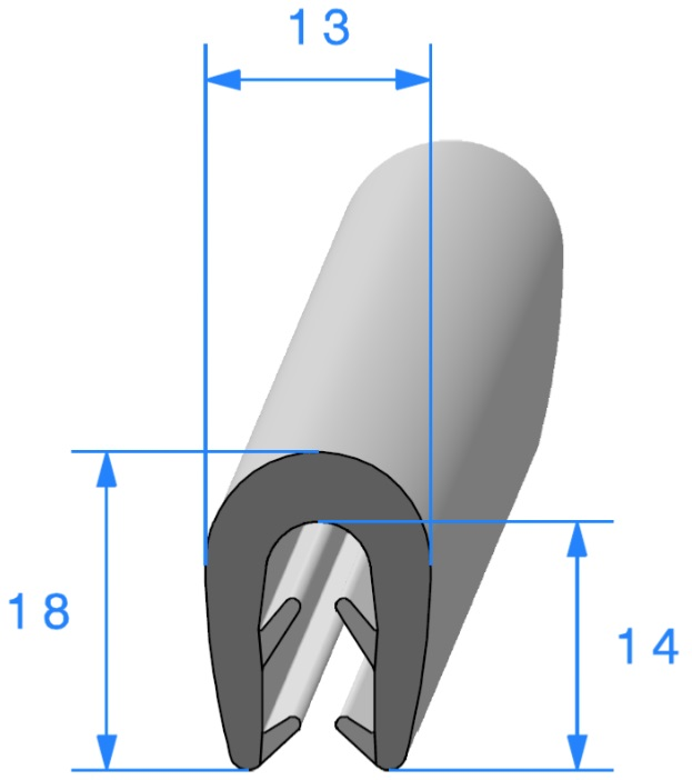 Profil REF  502 - Pince EPDM 95 Shores A+/-5