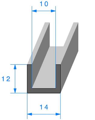 Profil REF 827-joint en U - TPE Noir -65 Shores A+/-5