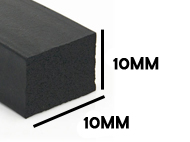 Bande Cellulaire EPDM avec 4 Faces Croutées largeur 10 mm Epaisseur 10 mm
