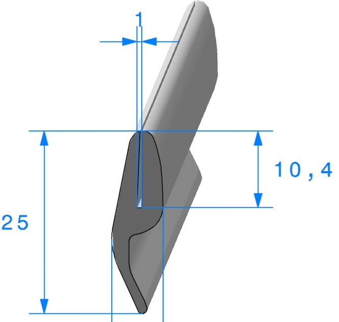 Profil joint en forme de U en caoutchouc - Azur Caoutchouc