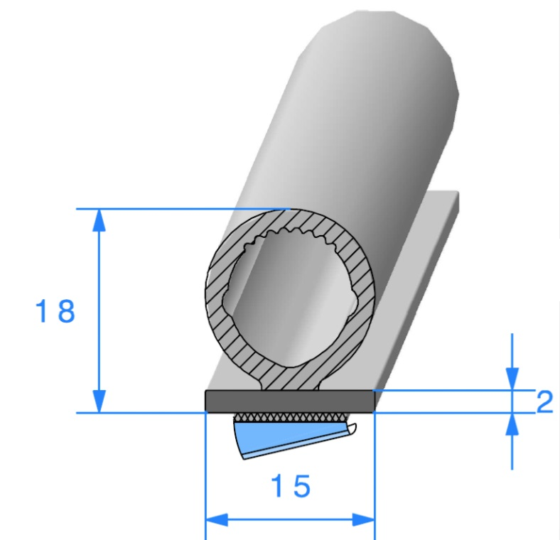 Profil REF 681- Bi-Composant EPDM 80 Shores A+/-5 Et Cellulaire