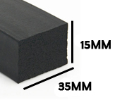 Bande Cellulaire EPDM avec 4 Faces Croutées largeur 35 mm Epaisseur 15 mm