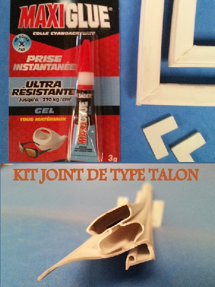 Kit de Joint de Réfrigérateur Type Talon avec aimant-Couleur Blanc