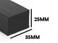 Bande Cellulaire EPDM avec 4 Faces Croutées largeur 35 mm Epaisseur 25 mm