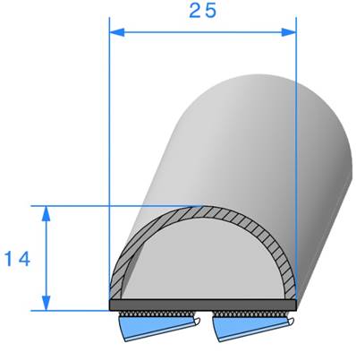 Profil REF 558- Bi-Composant EPDM 95 Shores A+/-5 Et Cellulaire