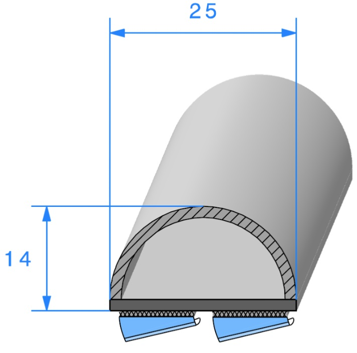 Profil REF 558- Bi-Composant EPDM 95 Shores A+/-5 Et Cellulaire