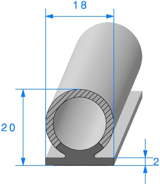 Profil REF 897- Bi-Composant EPDM 90 Shores A+/-5 Et Cellulaire