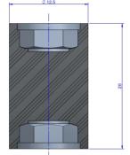 Plot Cylindrique Type Femelle/Femelle Ø12.5 x 20 mm -Pas de vis M5 - 55 Shore