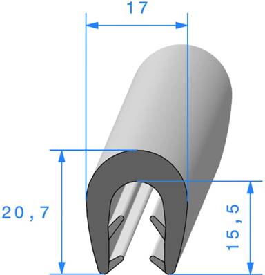 Profil REF 503 - Pince EPDM 95 Shores A+/-5