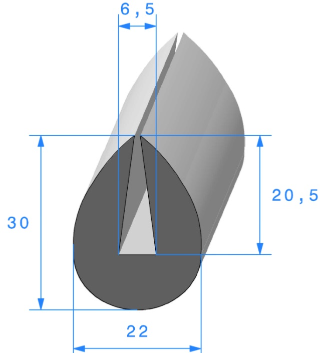 Profil REF 348- joint en U - EPDM Noir -70 Shores A+/-5