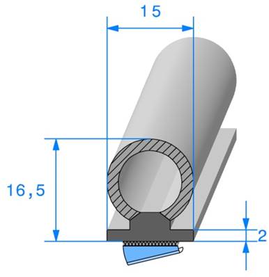 Profil REF 732- Bi-Composant EPDM 90 Shores A+/-5 Et Cellulaire