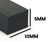 Bande Cellulaire EPDM avec 4 Faces Croutées largeur 10 mm Epaisseur 5 mm