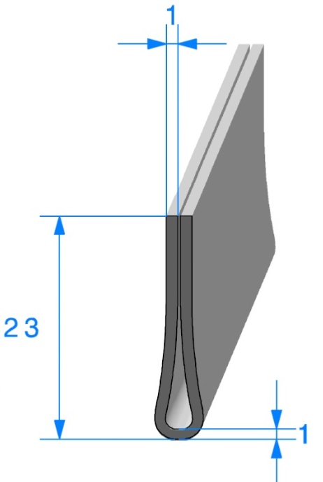 Profil REF 130A - joint en U - EPDM Noir -65 Shores A+/-5