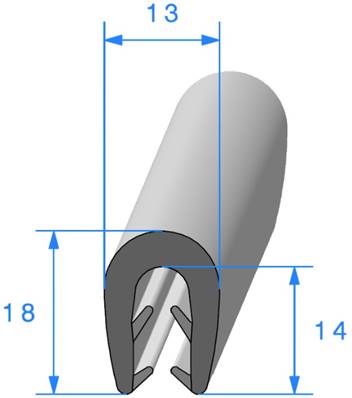 Profil REF  502 - Pince EPDM 95 Shores A+/-5