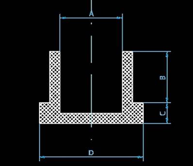 Embout Carré Caoutchouc 30x30mm Sachet de 10 Piéces