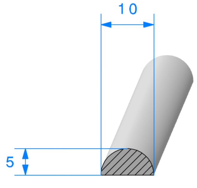 Joint Cellulaire Demi Rond REF DCM10- Mousse EPDM Noir -Ø10 MM