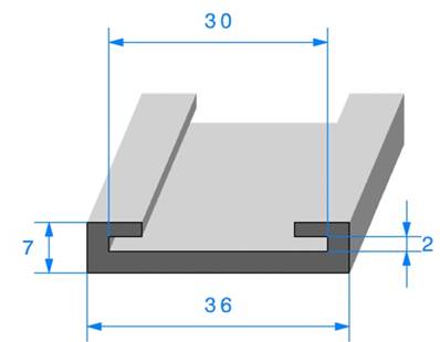 Profil REF 703- joint en U - EPDM Noir -70 Shores A+/-5