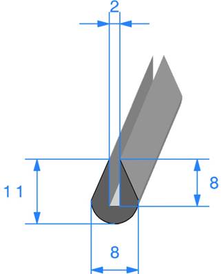 Profil REF 648 - joint en U - EPDM Noir -60 Shores A+/-5