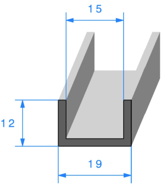 Profil REF 863- joint en U - EPDM Noir -70 Shores A+/-5