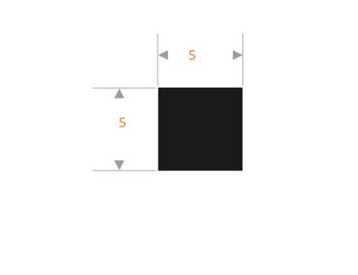 Profil REF BEP5x5 Bande EPDM Noir - 45 Shores A+/-5