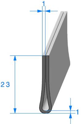 PROFILE REF 130A-SEAL IN U-EPDM BLACK-65 SHORE A ±5