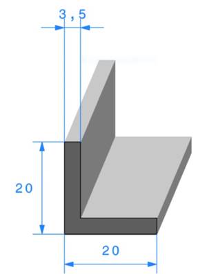 Profil REF 812 - joint en L - EPDM Noir -70 Shores A+/-5